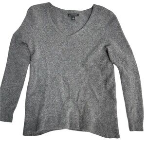 41 Hawthorn Shandley 100% Cashmere V Neck Sweater Sz M Gray